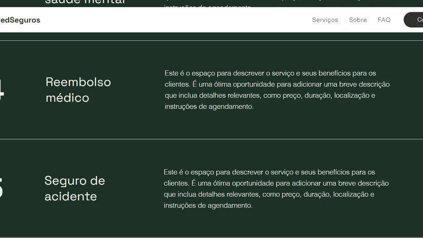 Site empresa de seguros